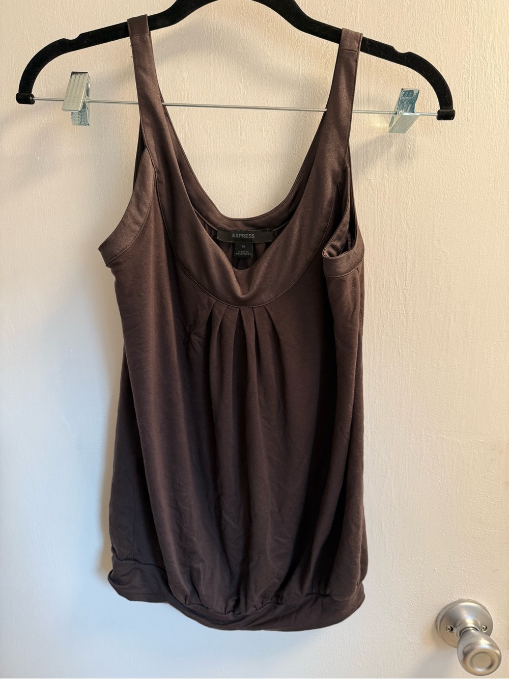 Express Chocolate Brown Scoop Neck Tank